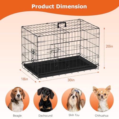 FDW 30-inch dog crate in black finish