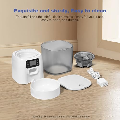 Side profile of white ANDOLL HOME pet feeder