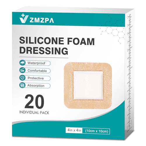 ZMZPA 20Pcs Silicone Foam Dressing 4x4 box