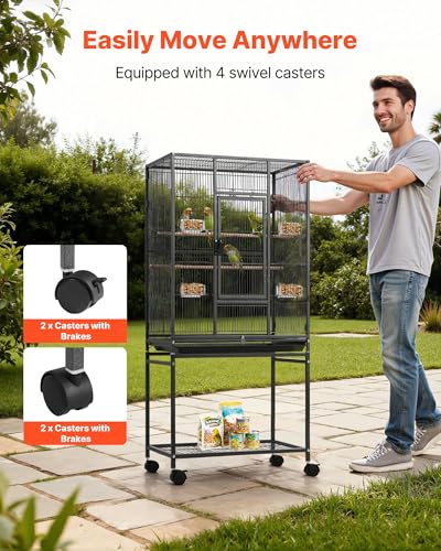 Side view of the VEVOR bird cage showing bar spacing