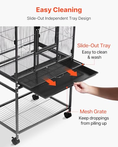 Detailed shot of the bird cage locking mechanism