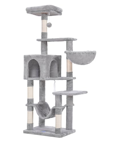 Hey-brother cat tree interior with multiple platforms