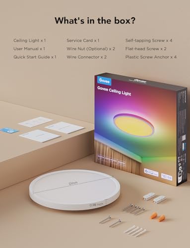 Package contents of Govee Smart Ceiling Light
