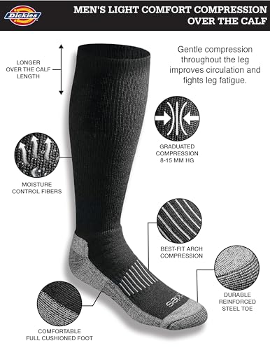 Reinforced toe detail on Dickies comfort compression socks