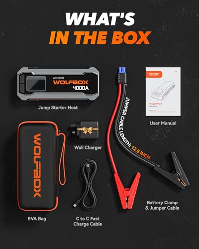 WOLFBOX jump starter LED flashlight modes