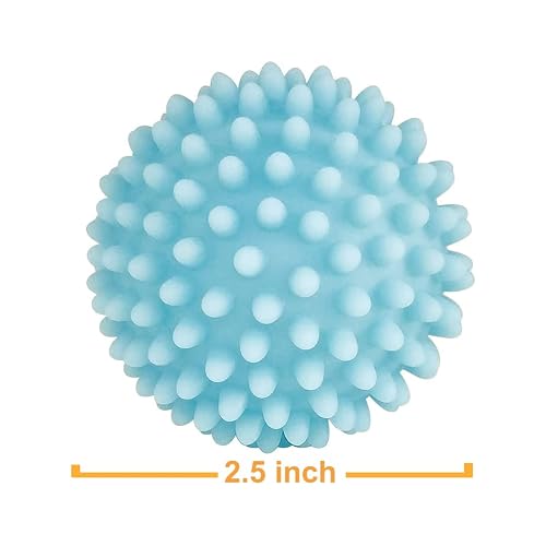 Four light colored dryer balls for laundry