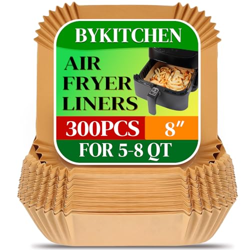 BYKITCHEN 8in square air fryer liners packaging
