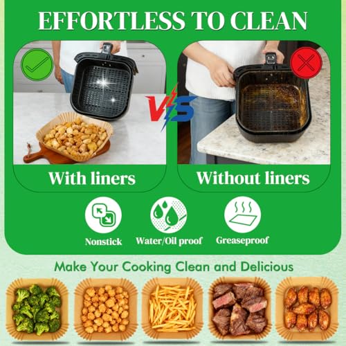 Top view of nature colored air fryer liners
