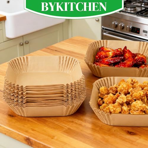 Comparison of clean basket with parchment liner
