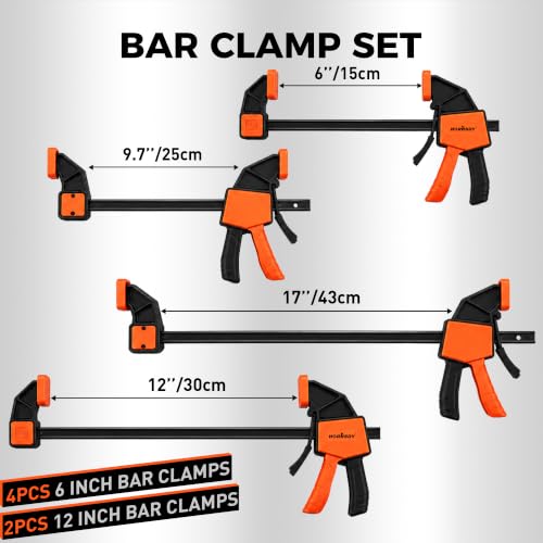 6-inch and 12-inch bar clamps