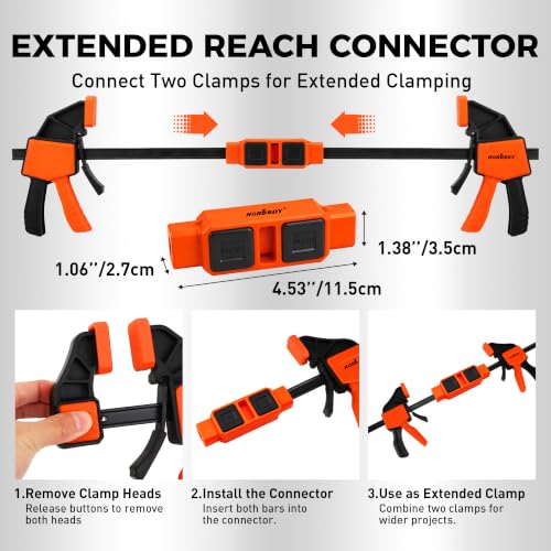 Clamp connectors for extended reach