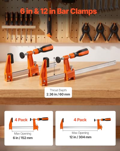 6-inch and 12-inch VEVOR bar clamps