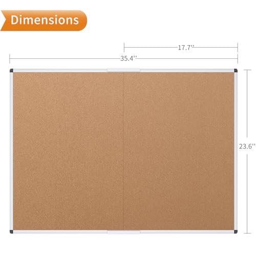 Foldable noticeboard silver aluminum frame