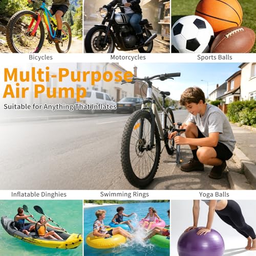 Portable bike pump with ergonomic handle