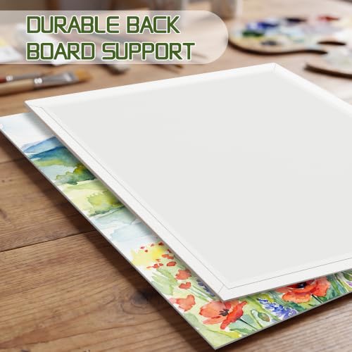 Stack of five white canvas boards