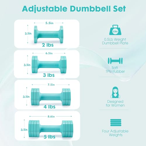 Equipro adjustable dumbbell size specifications