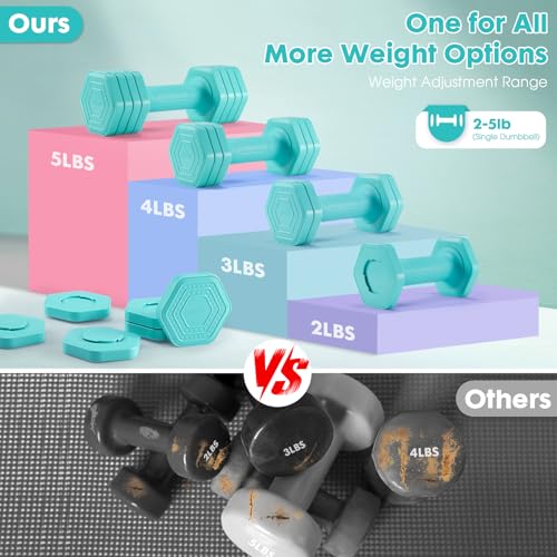 Woman using Equipro dumbbells for home exercise