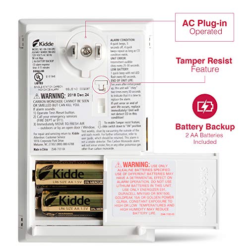 Kidde detector with battery compartment open