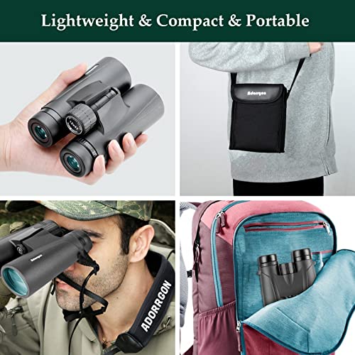 Adorrgon 12x42 binoculars black rubber armor texture
