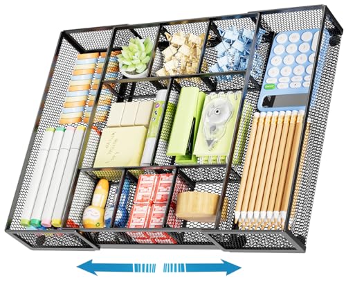 Marbrasse Expandable Mesh Drawer Organizer front view