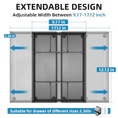 Adjustable dividers in Marbrasse mesh tray