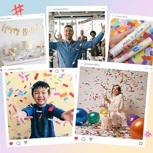 Biodegradable paper confetti in the air