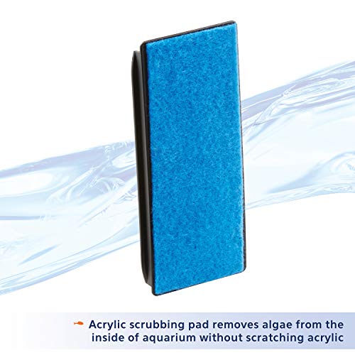 Curved scrubber pad for glass and acrylic tanks