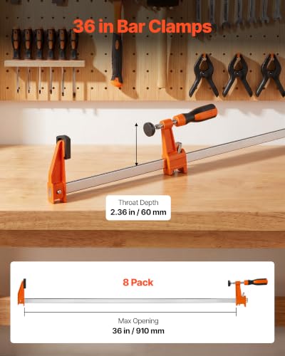 Close up of VEVOR bar clamp handle and grip