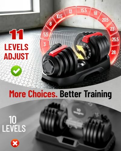 Yagud dumbbell showing 11 weight levels