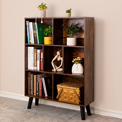 LEYAOYAO 7 Cube Bookshelf front view