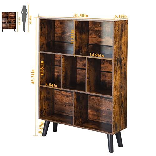 LEYAOYAO brown bookshelf side profile