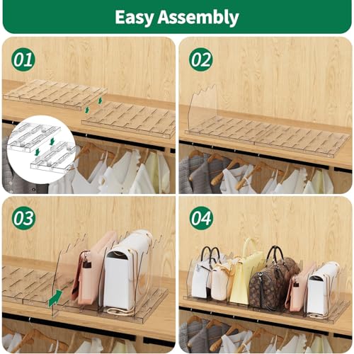 SPACEKEEPER Adjustable Shelf Divider for Closet dimensions layout
