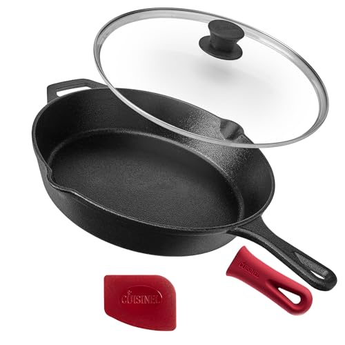 Cuisinel 12-inch cast iron skillet with lid