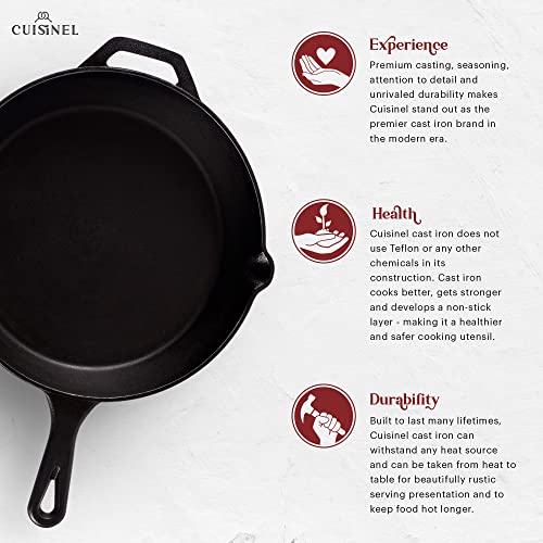Cuisinel cast iron pan with glass cover