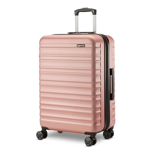 Basics 26-inch Hardside Medium Checked Luggage rose gold front view