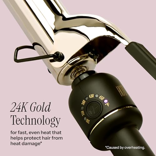 Gold extended barrel curling iron profile
