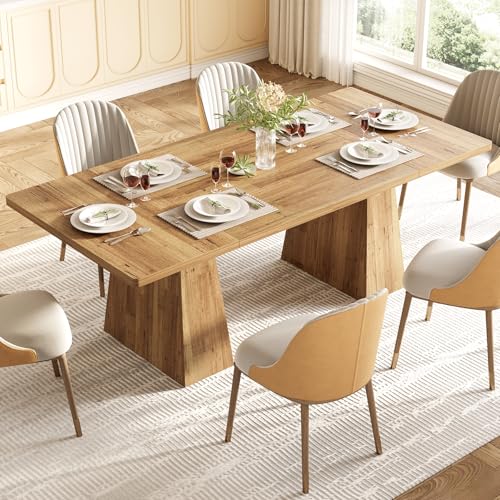 Modern rectangular dining table setup
