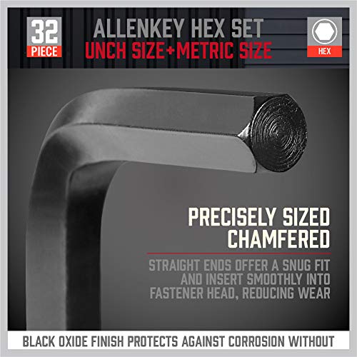 Side view of the hex key tool kit