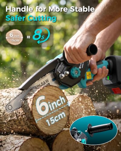 Close up of 8 inch guide bar and chain on DocSmart tool