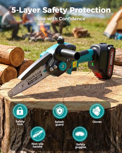 DocSmart chainsaw with battery inserted