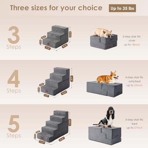 Folded EHEYCIGA pet stairs as a dog bed