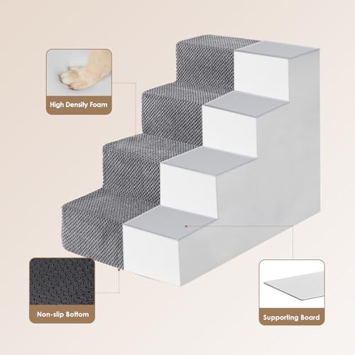 Side view of EHEYCIGA dog steps for high bed