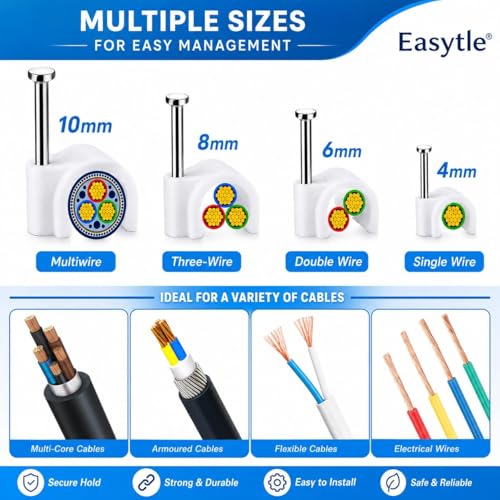 Assorted sizes of Easytle cable clips