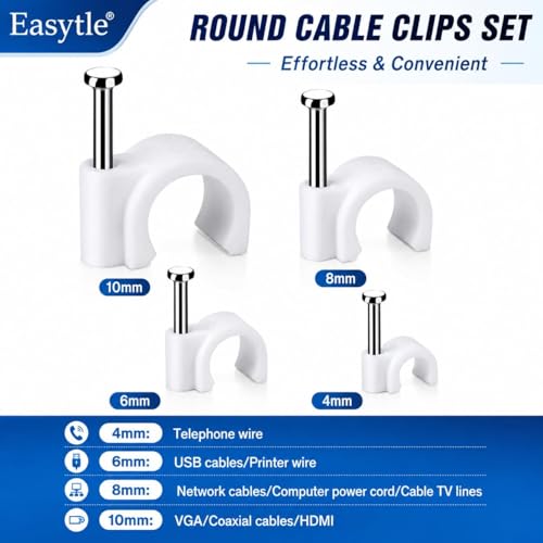 Easytle 10mm cable management clip
