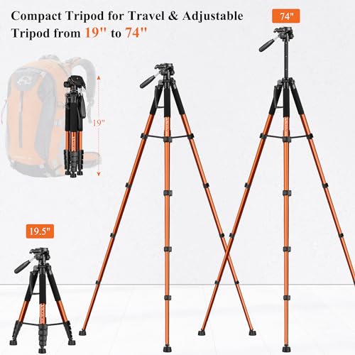 Orange Victiv camera tripod full view