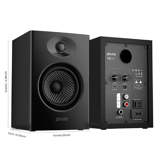 OHAYO C6 Bluetooth speakers showing carbon fiber drivers