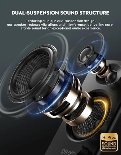 Rear view of OHAYO bookshelf speakers with ports
