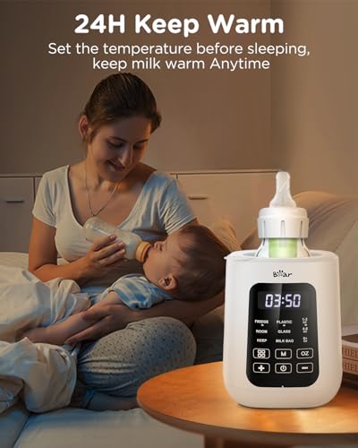 Bear warmer heating a milk bottle