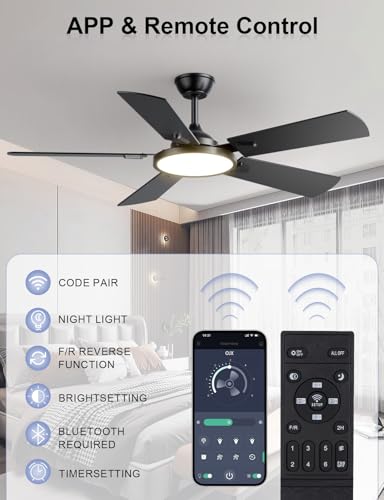 Ceiling fan installed in a modern living room