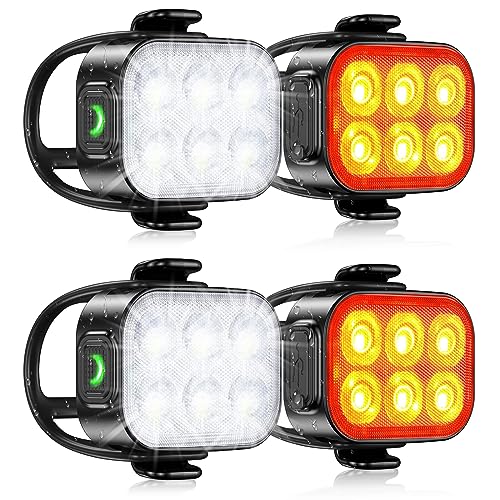 Zewdov bike lights set with rubber straps